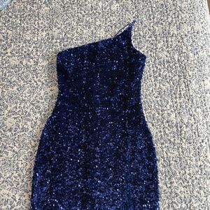 Blue Sequin Homecoming dress